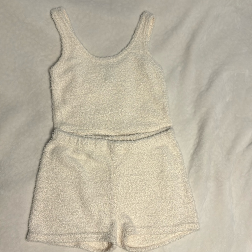 better together fuzzy tank top and shorts lounge set